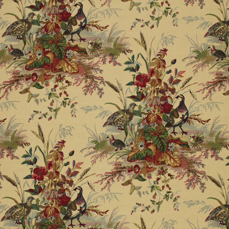 Tissu caille prairie, Été