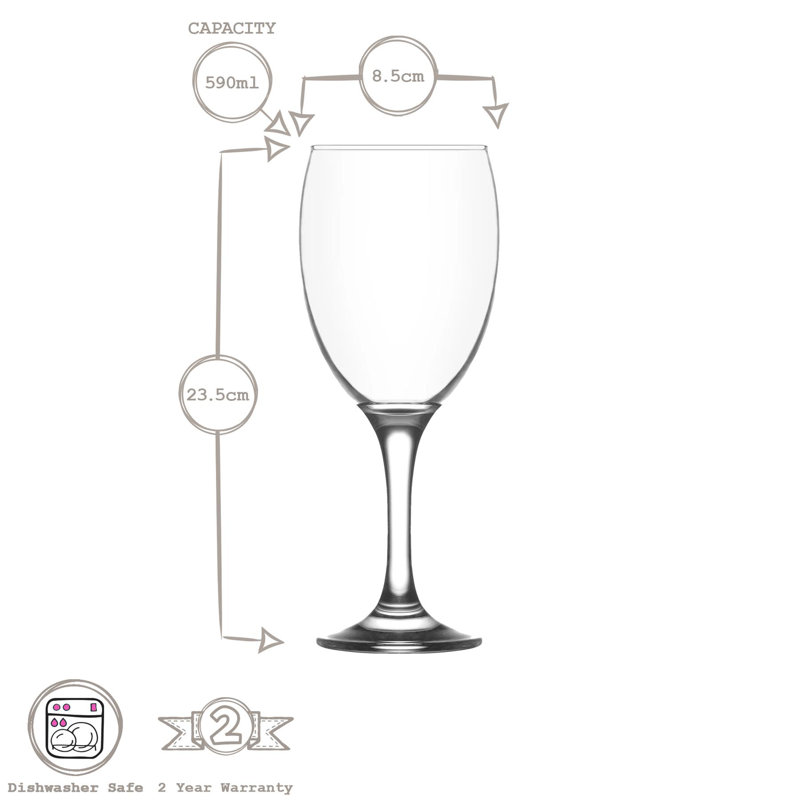 LAV 340ml Glass All Purpose Wine Glass Stemware, 590