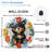 Cute Bear Wall Clock Decor with Colorful Numbers Art - 12'' Modern Glass Wall Clock