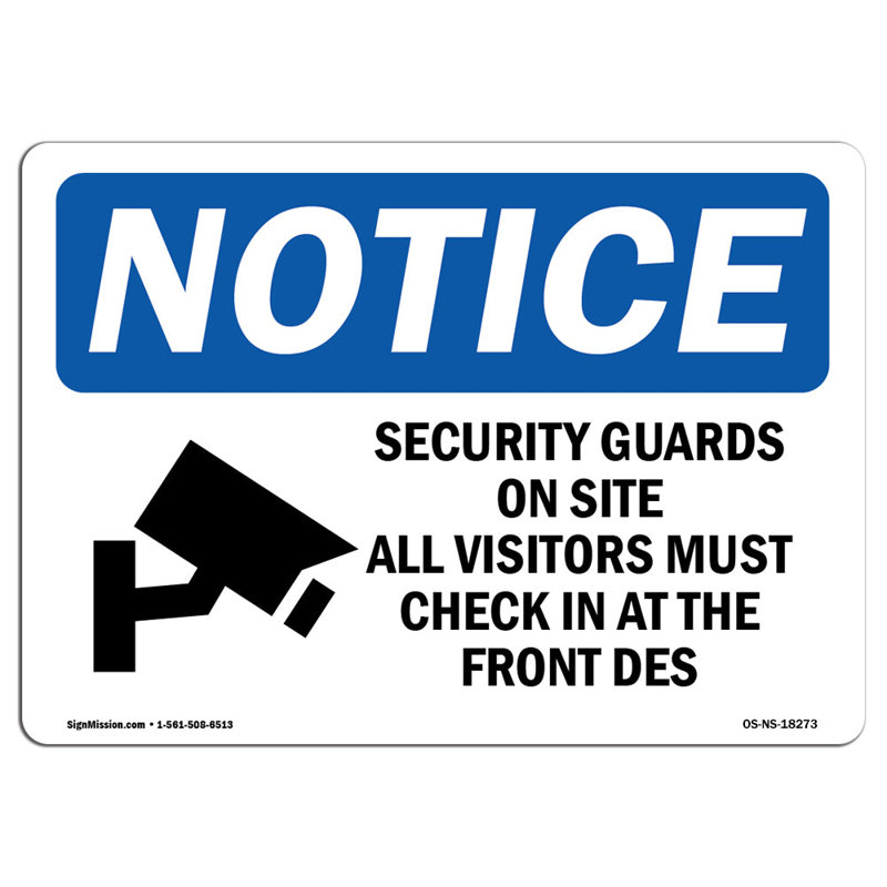 Security Guards on Site All Sign