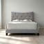 Grand lit gris en bois massif