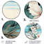 Motif tropical de reflets de bord de mer - Art abstrait rond en métal-109696223