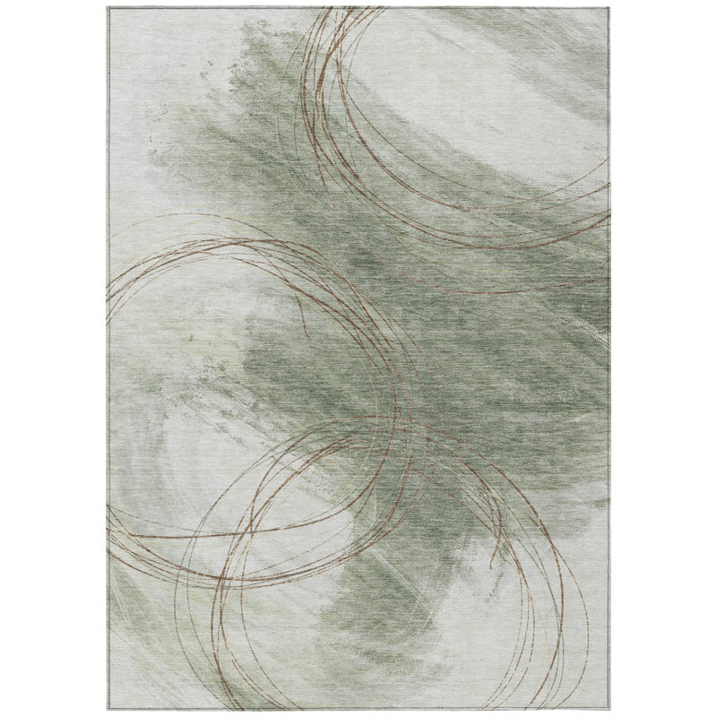 Machine Washable Indoor/Outdoor Chantille ACN2396 Abstract Rug, Rectangle 5' x 7'6"