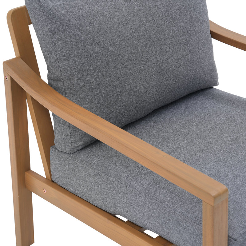 5-Piece Outdoor Seating Group With Cushions, Gray