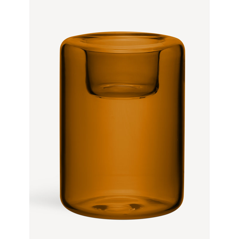 Happy Votive Candle Holder, Amber
