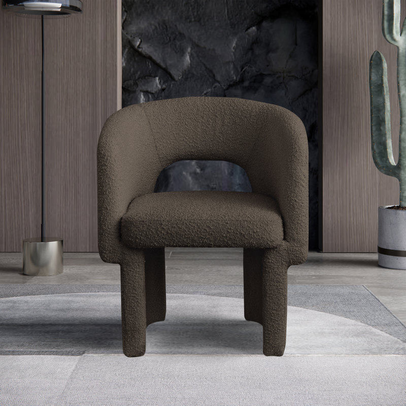 Chaise Ixchel, Tissu brun bouclé