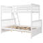 Lit superposé simple au-dessus d'un lit double en bois massif avec rangement pour des chambres familiales élégantes