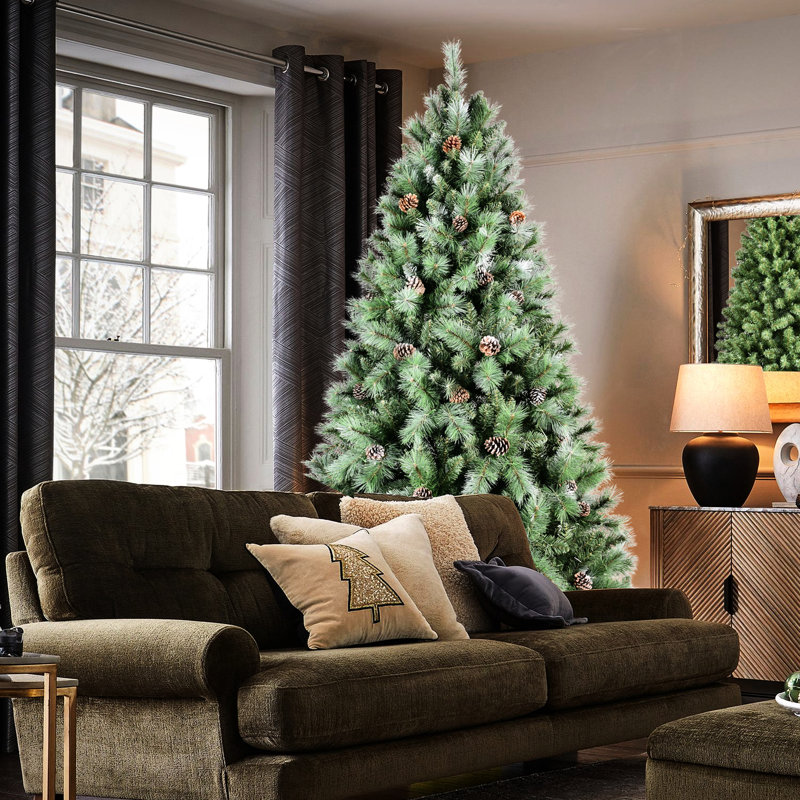 Arbre de Noël de 6 pi avec 988 pointes de branches et 66 branches de pin et d'aiguilles dures, assemblage à charnières pour une installation simple, arbre de support robuste: pointes mixtes, conception facile à monter, fêtes en métal fiables