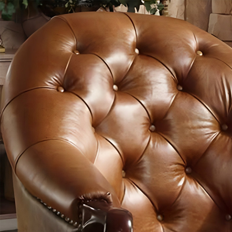Chaise de réception simple American Luxury, Similicuir brun