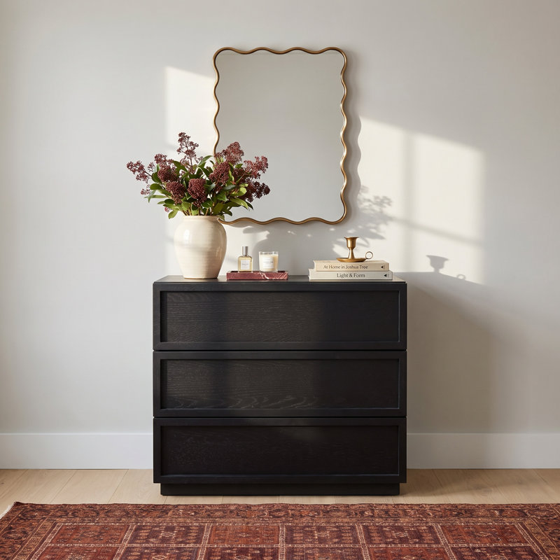 Hudson 3-Drawer Dresser, Black