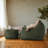 Striped Corduroy Lazy Suspension Sofa Set with Footstool, High Density Memory Foam Padding, Spacious Seat, Installation Free Design-1710286163