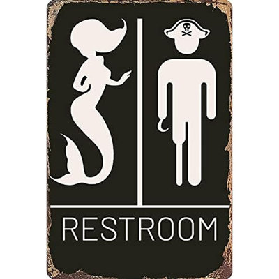 Signe mural pirate et sirène pour salle de bain