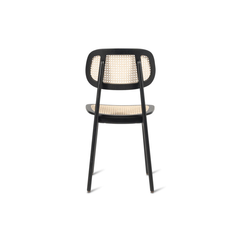 Titus Outdoor Dining Side Chair, Black/Oak