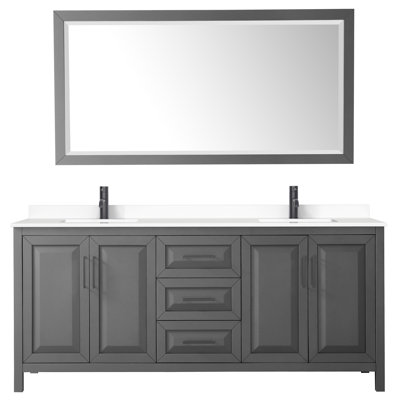 Daria 80'' Double Bathroom Vanity with Marble Top