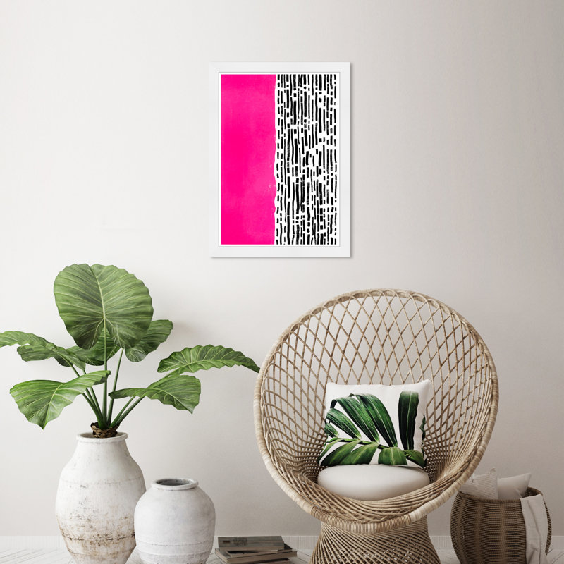 Abstrait art moderne sur papier rose