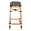 Tabouret de comptoir en selle de rotin et poly sans dossier, brun