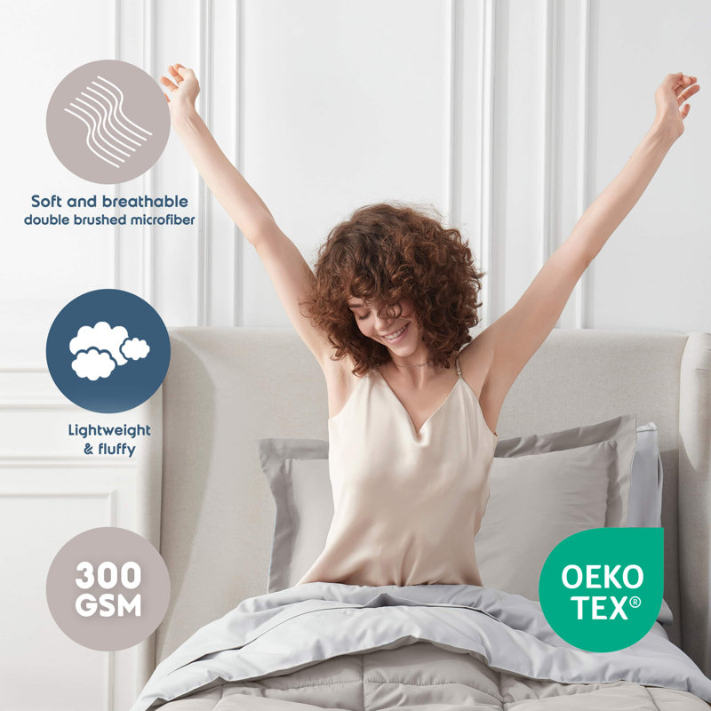 Bed-in-A-Bag Reversible Comforter Set with Bed Sheets & Memory Foam Cooling Pillows, Twin XL Comforter + 6 Additional Pieces