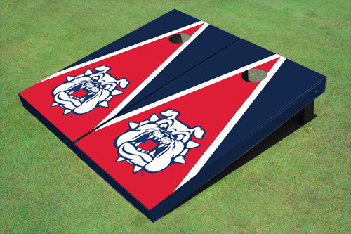 Ensemble de 10 planches de cornhole NCAA assorties NCAA, Bulldogs de Fresno State (visage de chien), Rouge / bleu marine