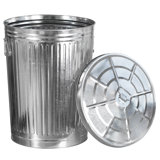 Gardenised Round Galvanized Steel, Trash Can With Lid - Durable Metal Bucket For Backyard, Lawn, Garden And Yard Use - Weather-resistant Garbage Can For Indoor And Outdoor