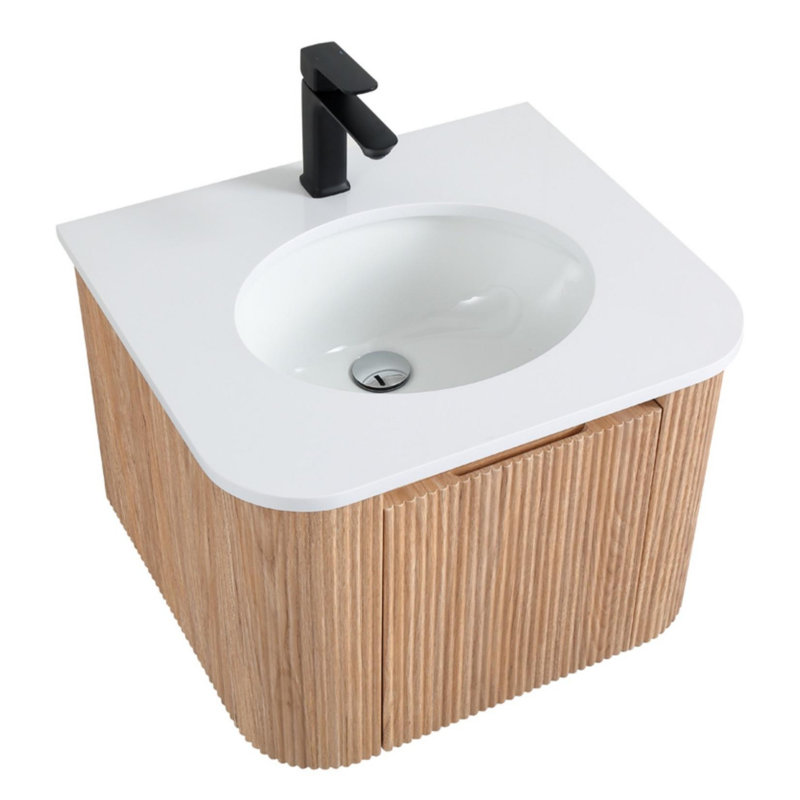 Meuble-lavabo mural avec lavabo, meuble-lavabo flottant moderne, 24"