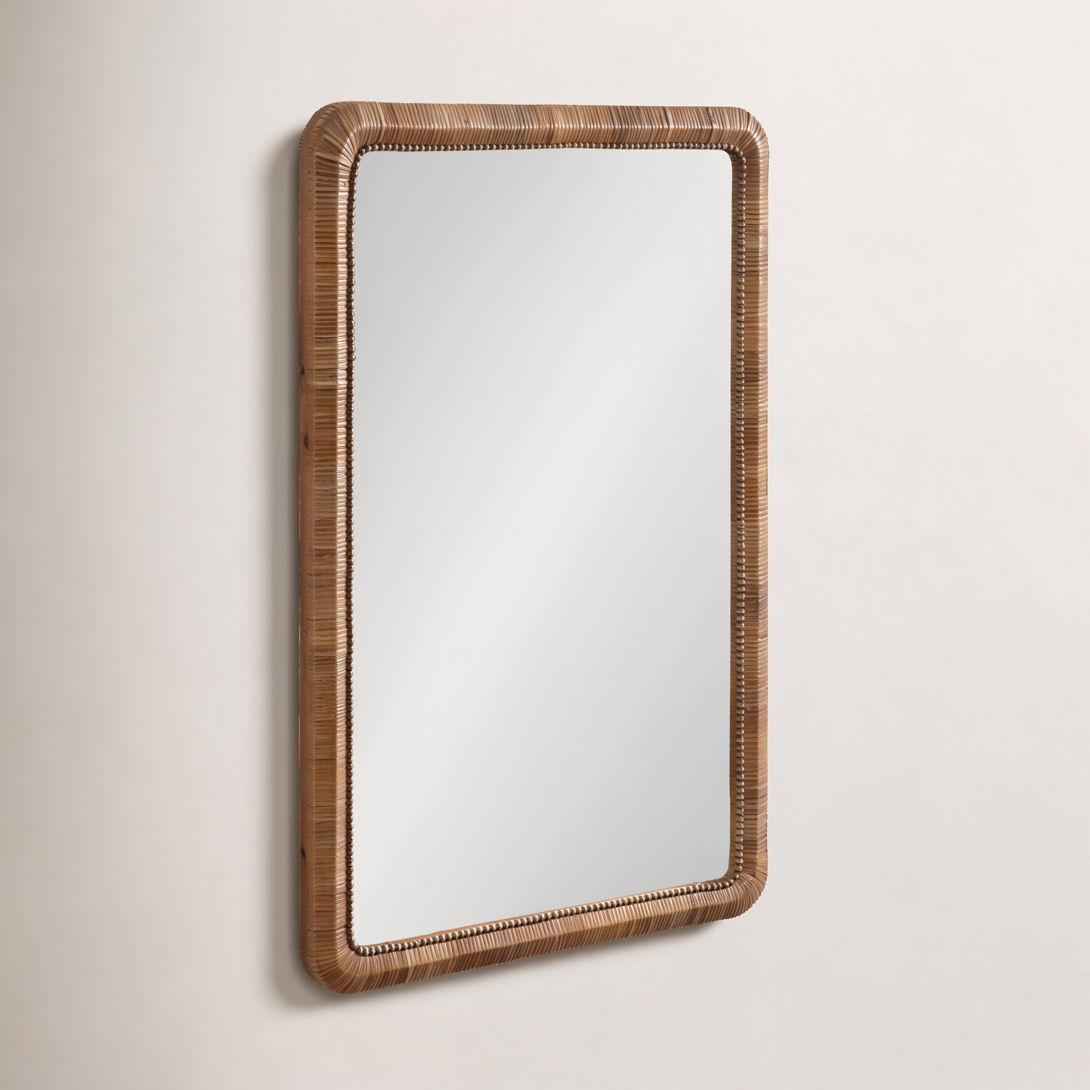 Rahfy Rattan Rounded Rectangle Wall Mirror