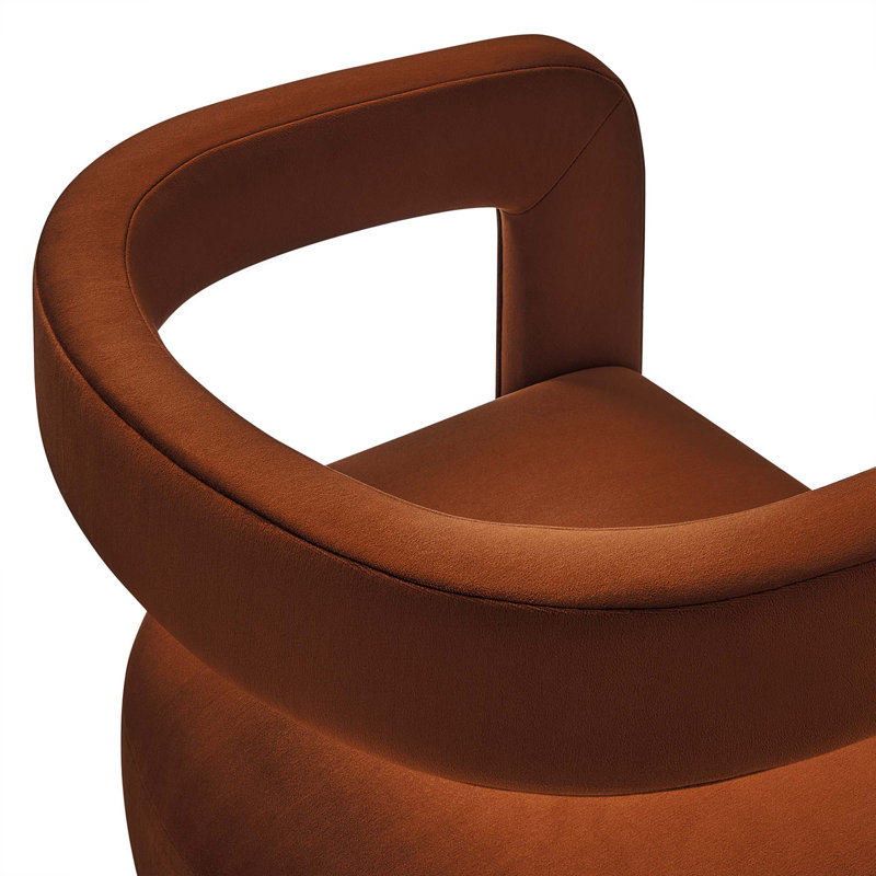 Winslow Barrel Performance Velvet Dining Chair, Rust