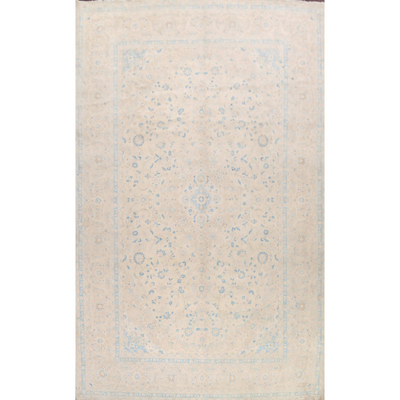 Tapis unique en laine noué à la main beige des années 1960