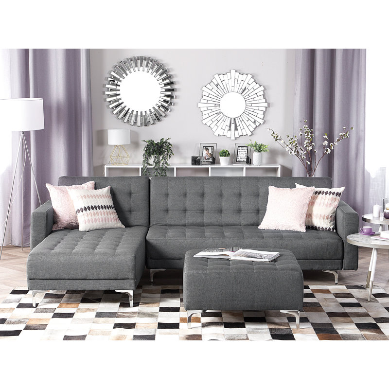 Finnegan 4 Seater Sofa Bed, Grey, Left Hand Facing