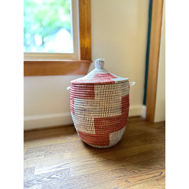 Senegalese Hand Woven Laundry Hamper with Handles