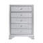 Commode de rangement contemporaine à 6 tiroirs avec finition argentée Glam