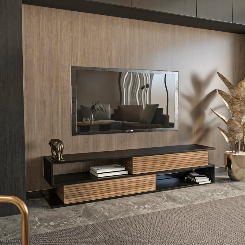 Cortez TV Unit for TV's up to 71'', Black Alina