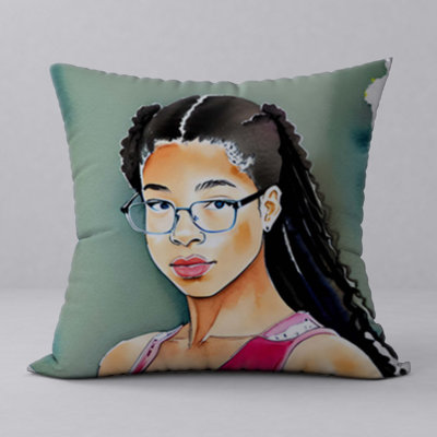 Pillow New ManosMorenas Vibrant Character & Patterns/ size 18"x18"