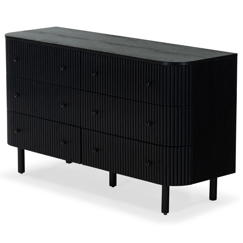 Commode 6 tiroirs Shelbie, Noir