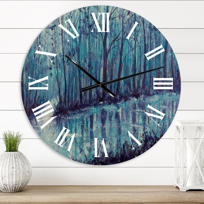 River Creek in Mystical Forest - Horloge murale traditionnelle, Surdimensionné