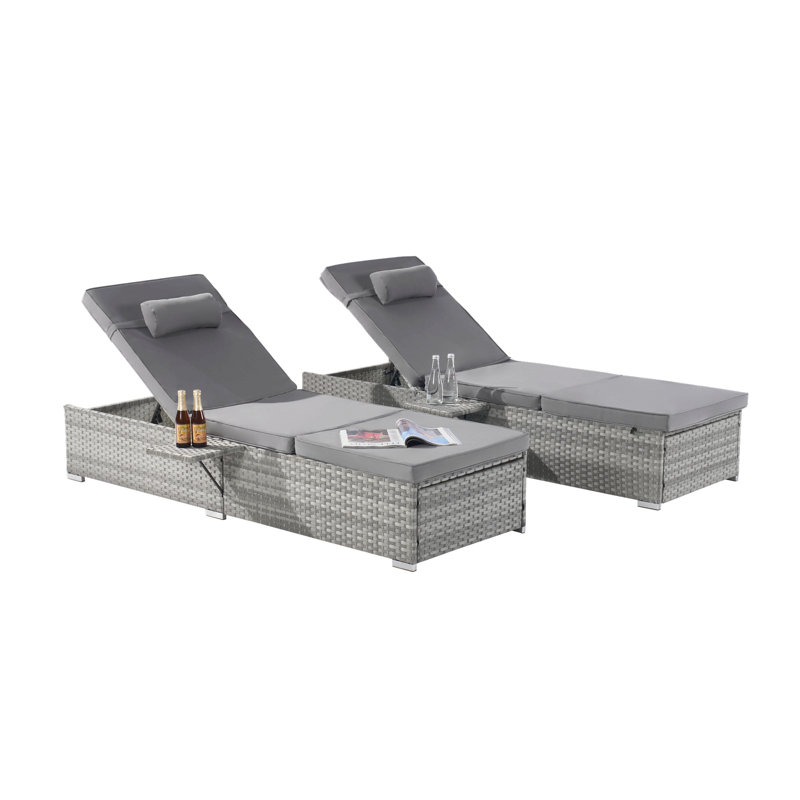 Outdoor  Sofa  Pe Rattan Furniture  Deck Chair Rattan, Gray
