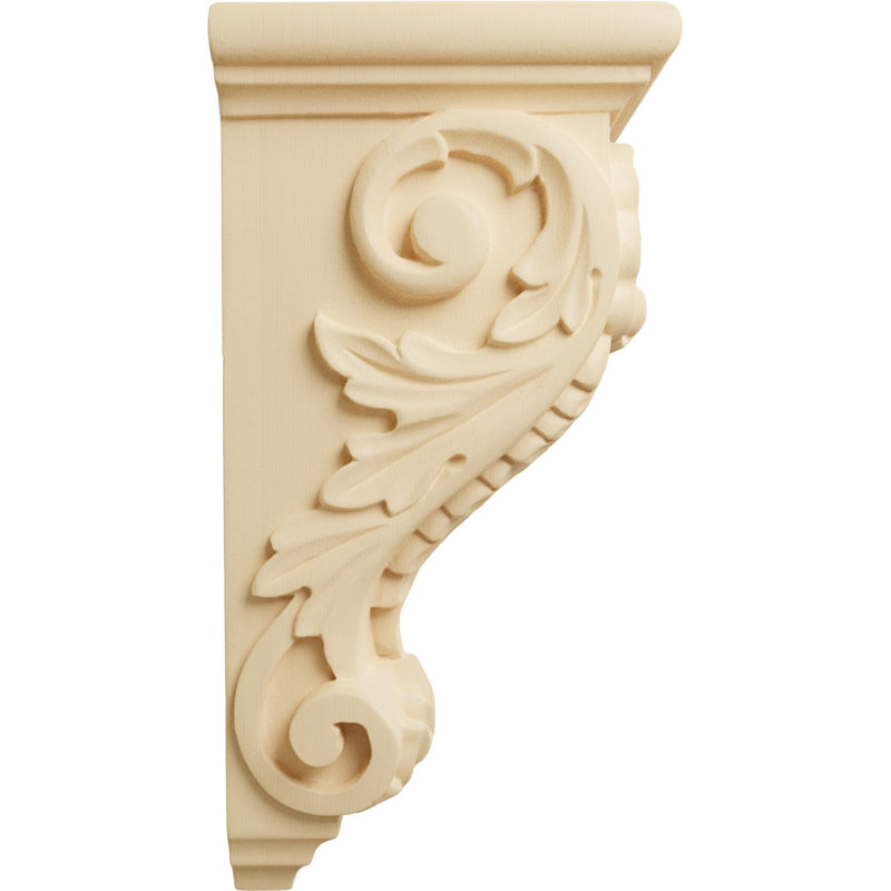 4 1/2"W x 5"D x 10"H Medium Shell Corbel, Maple, Hard Maple