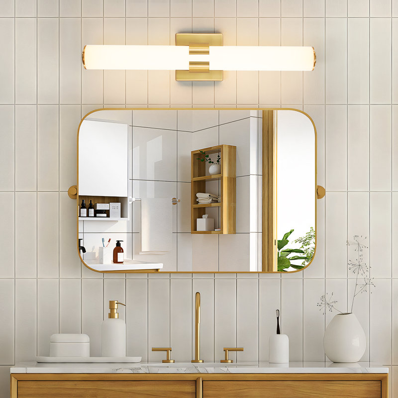 Barre d'éclairage de salle de bain à DEL à intensité variable 23 po Jesseray, Doré, H 4,7 po x l 22,8 po x P 3,6 po