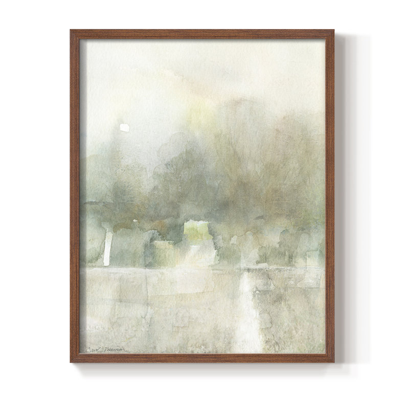 «Gentle Path II», reproduction encadrée - bois massif, Noyer, H 15 po x l 12 po