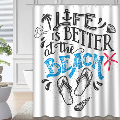 Rideau de douche imperméable Summer Wave