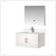 Meuble-lavabo polyvalent 36 po X P 22 po , Comptoir en quartz blanc, ensemble de robinets et Miroir à DEL-595295814