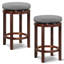Red Barrel Studio Set Of 2 Swivel Bar Stool Kitchen Kitchen Island Stool Pub & Cafe W/ Cushion Grey