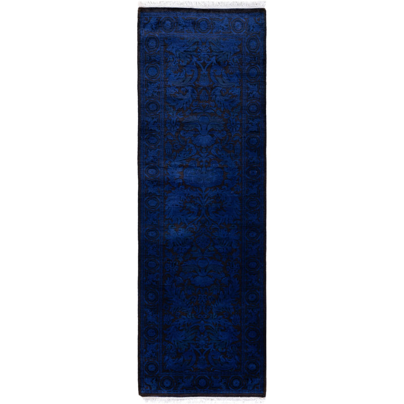 Overdyed One-of-a-Kind 2' 7" X 8' 0" Hand Knotted Area Rug