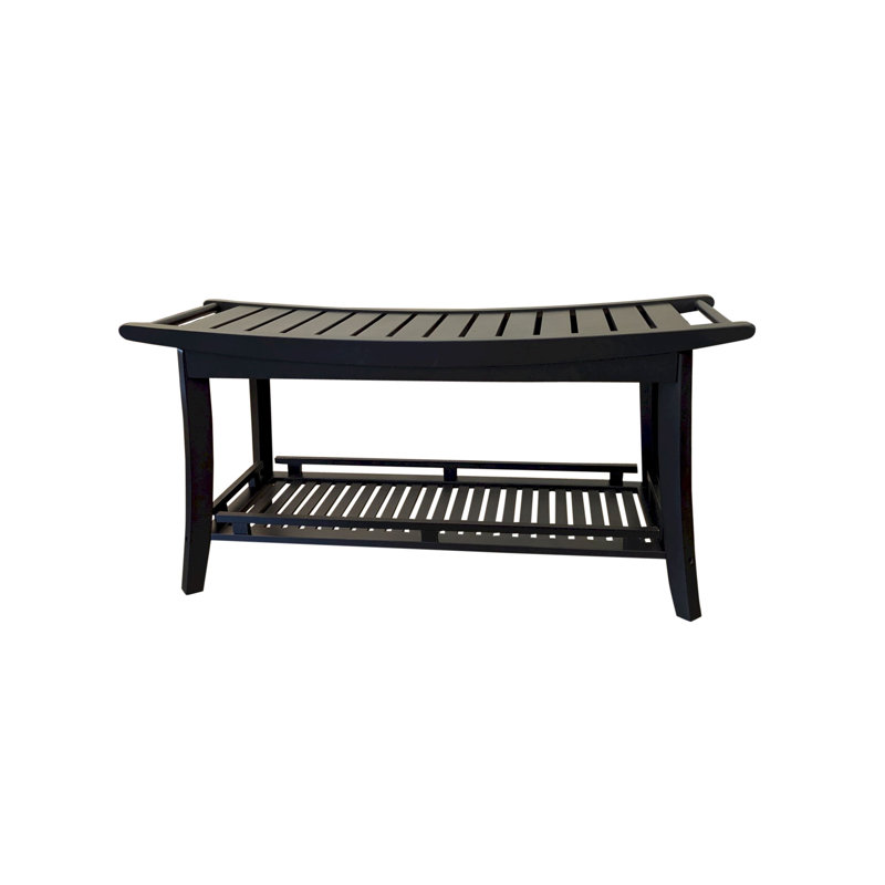 Talreja Solid Wood Spa Style Bench, Black