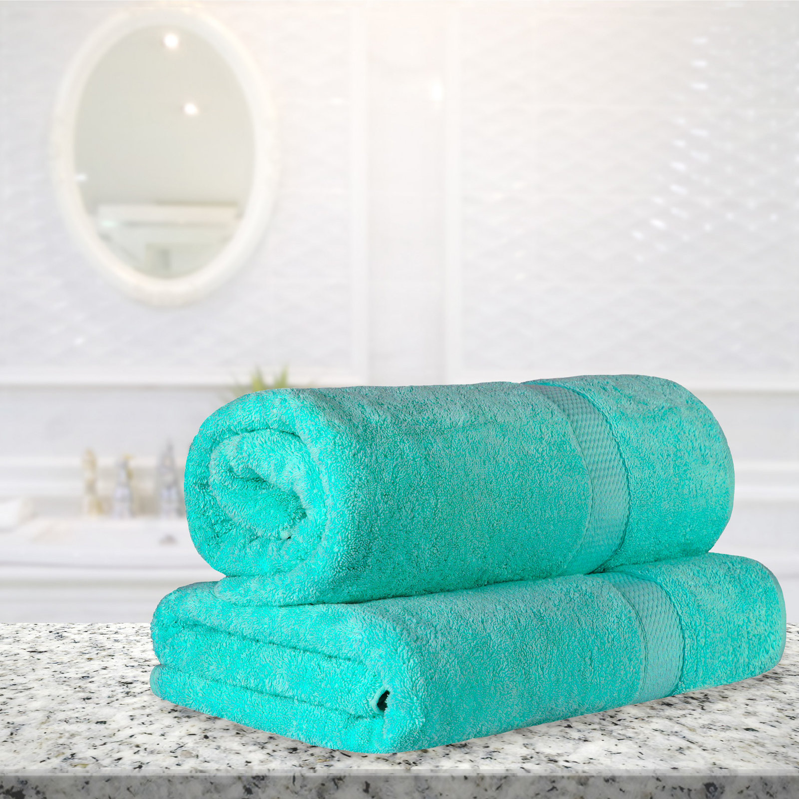 Renata 2-Piece Egyptian Cotton Bath Sheet Set, Turquoise