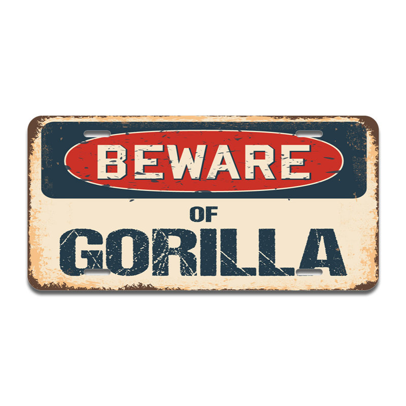 Beware of Gorilla Aluminum Plate Frame