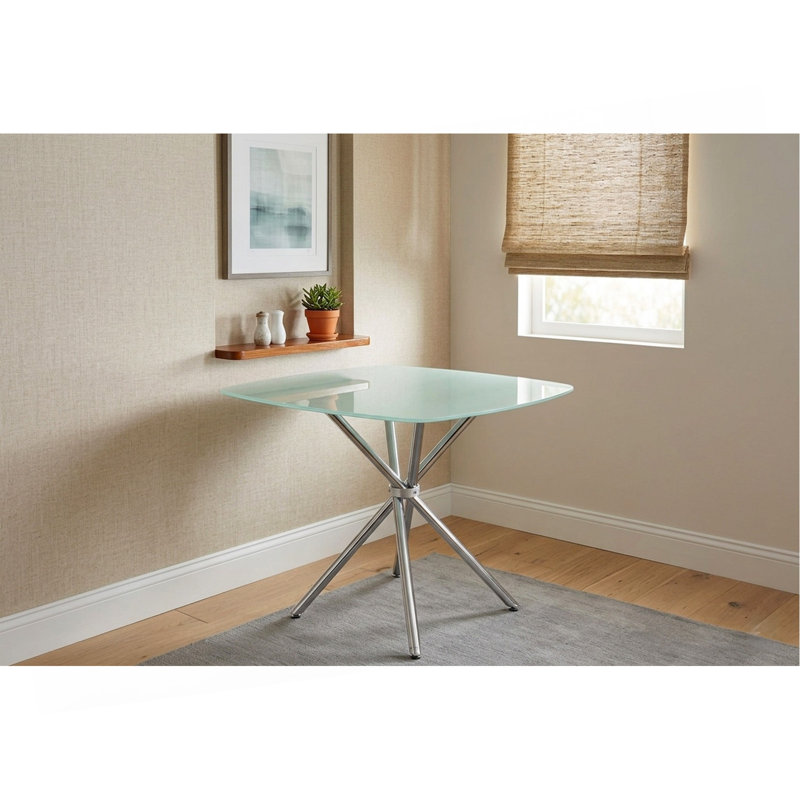 Table carrée 36 "en verre trempé givré