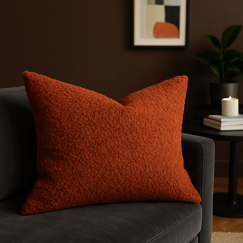 Coussin Homey, Rectangle H 16 po x l 24 po, Rouge