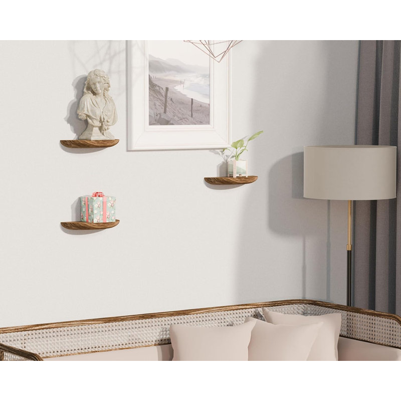 Solid Wood Semi-Circular Simple Floating Shelf