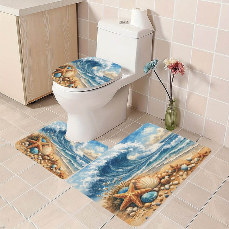 Ensemble de tapis de salle de bain 3 pièces Blue Sea