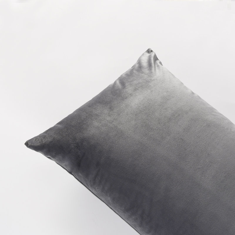 Full Body Pillow With Velvet Cover Supportive Body Pillow For Sleeping, Gray